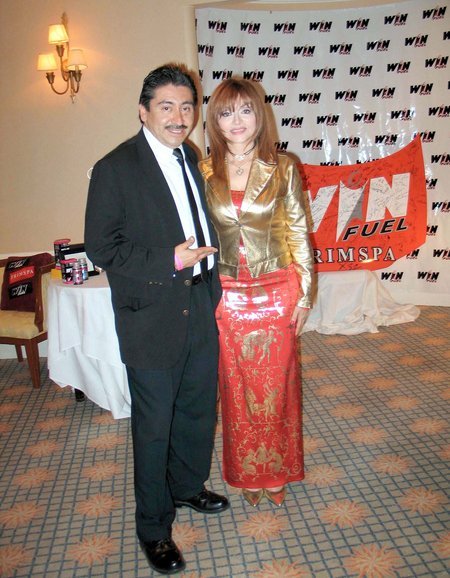 BEVERLY HILLS, CA - FEBRUARY 27 Actress Judy Tenuta and actor/celebrity gift room escort Alexander Sibaja at the 15th Annual 