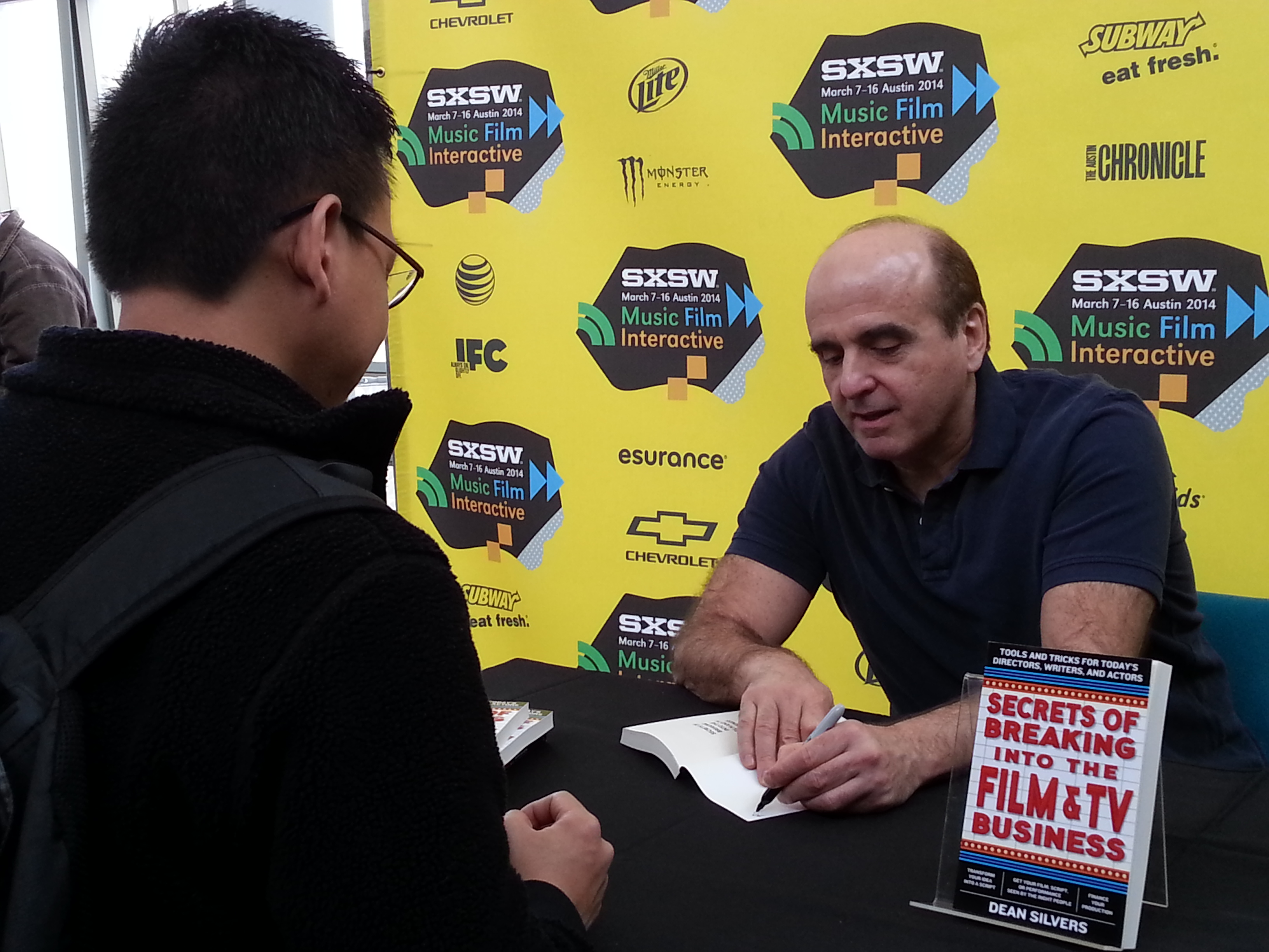 Dean Silvers at the 2014 SXSW Film Conference, signing copies of his new book 