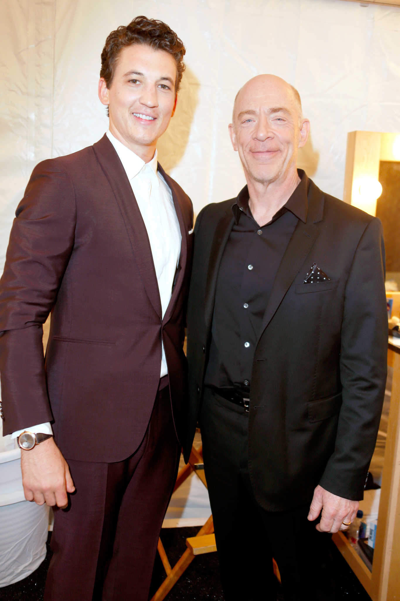 J.K. Simmons and Miles Teller at event of 30th Annual Film Independent Spirit Awards (2015)