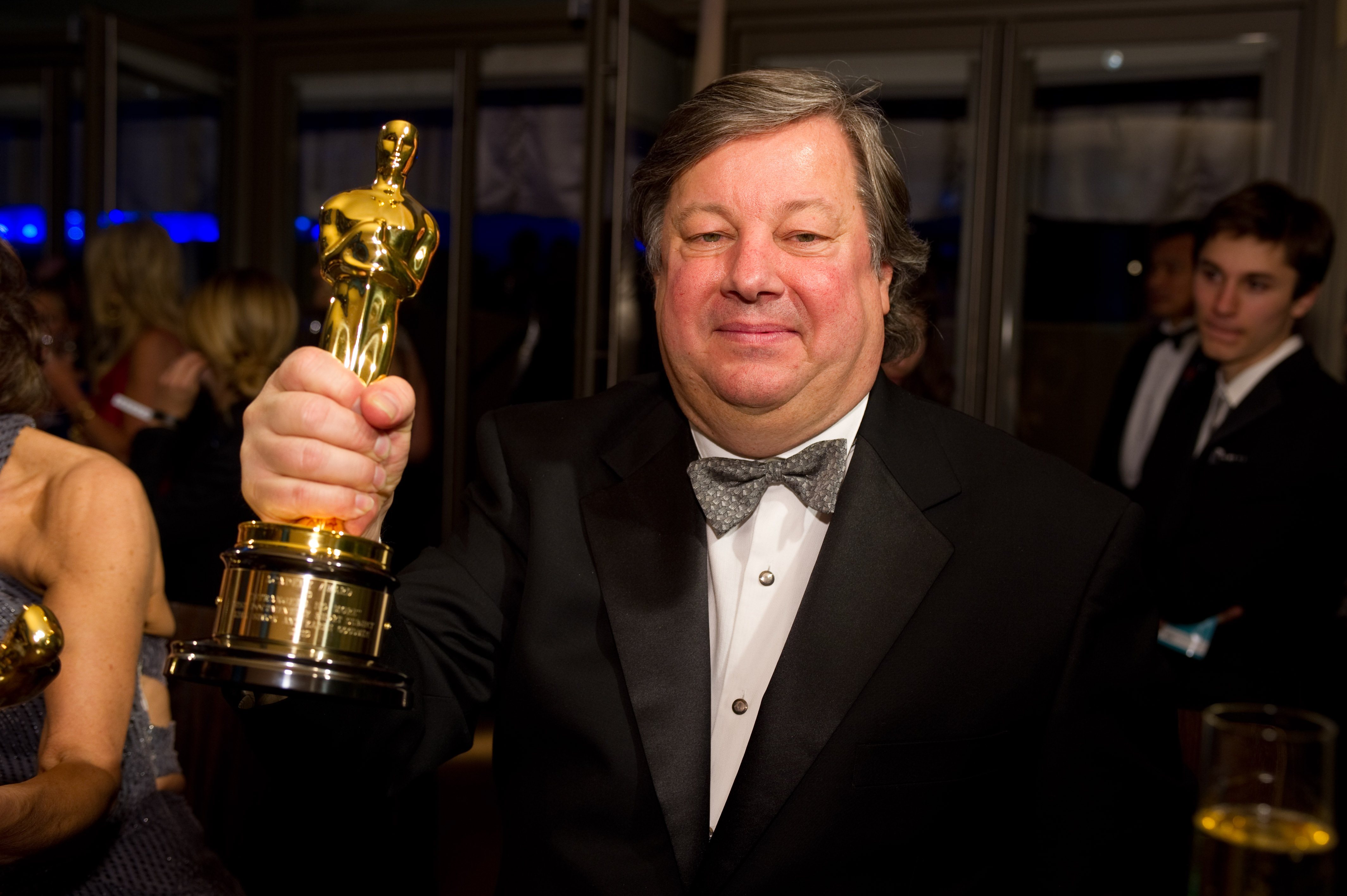 Kirk Simon having just had his Oscar engraved.