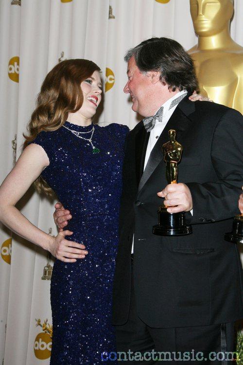 Kirk Simon with presenter Amy Adams at the Oscars
