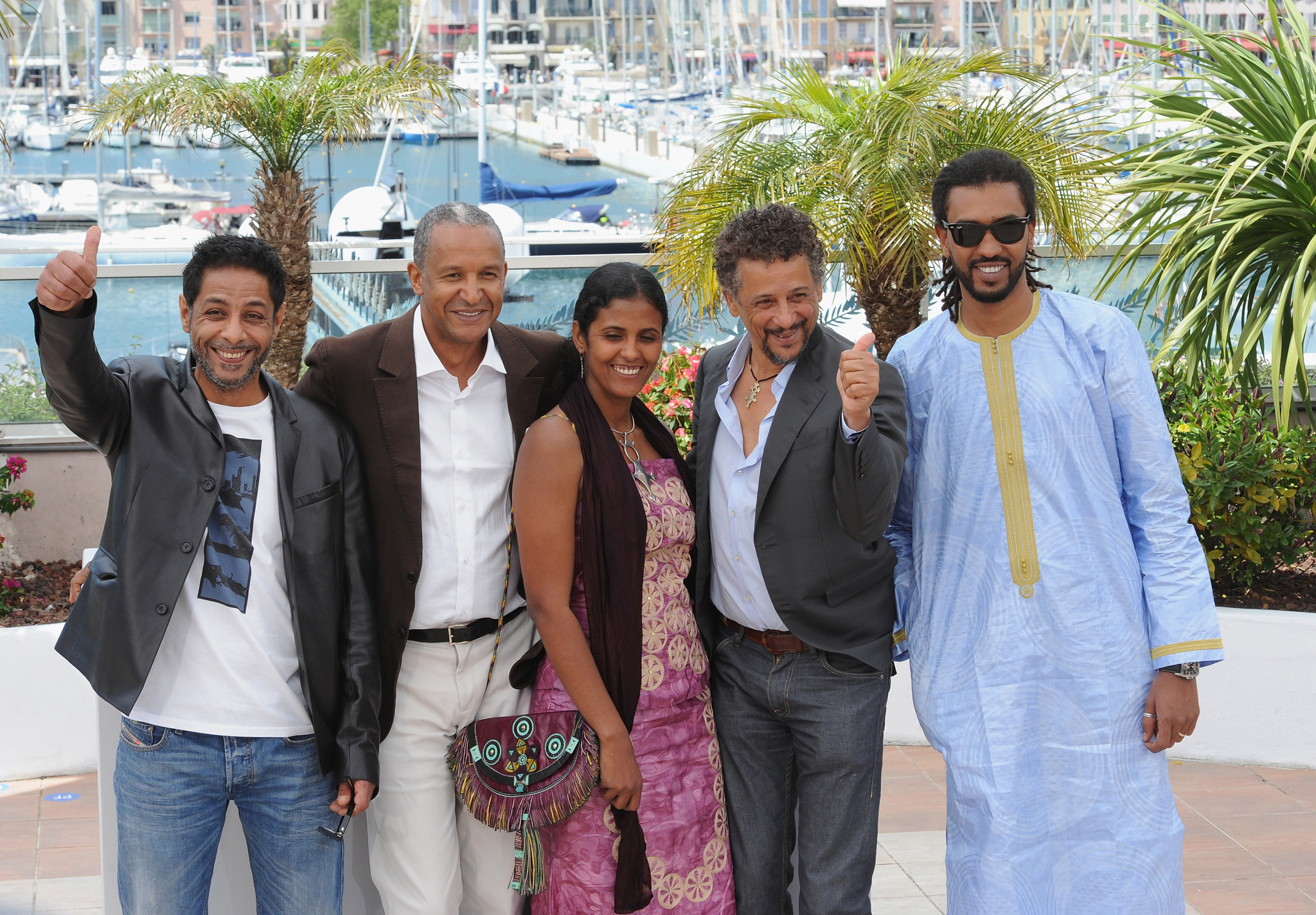 Abel Jafri, Abderrahmane Sissako, Ibrahim Ahmed, Hichem Yacoubi and Toulou Kiki at event of Timbuktu (2014)