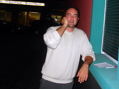 Picture taken by a fan outside of a pub in Frankfurt, Germany. September 2005