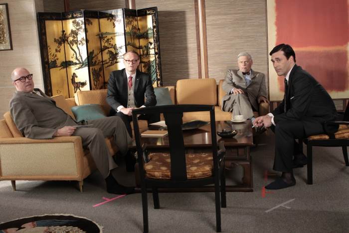 Still of Jon Hamm, John Slattery and Rich Sommer in MAD MEN. Reklamos vilkai (2007)