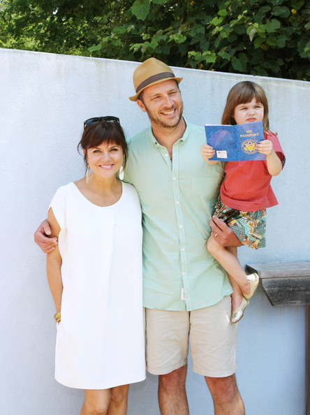 Tiffani Thiessen, Brady Smith and their daughter Harper at The Children's Museum Of The East End's 5th Annual Family Fair on July 20, 2013 in Bridgehampton, NY.