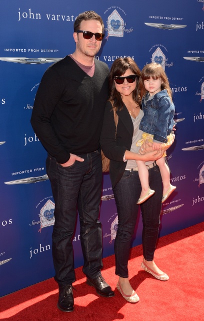 Brady Smith, Tiffani Thiessen and their daughter, Harper, attend the 10th Annual John Varvatos Stuart House Benefit, in Los Angeles on March 10, 2013