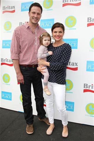 Brady Smith, Tiffani Thiessen and their daughter, Harper, attend the 2012 Baby Buggy Bedtime Bash hosted by Jessica and Jerry Seinfeld and sponsored by Britax and Children's Place, in New York on June 6, 2012