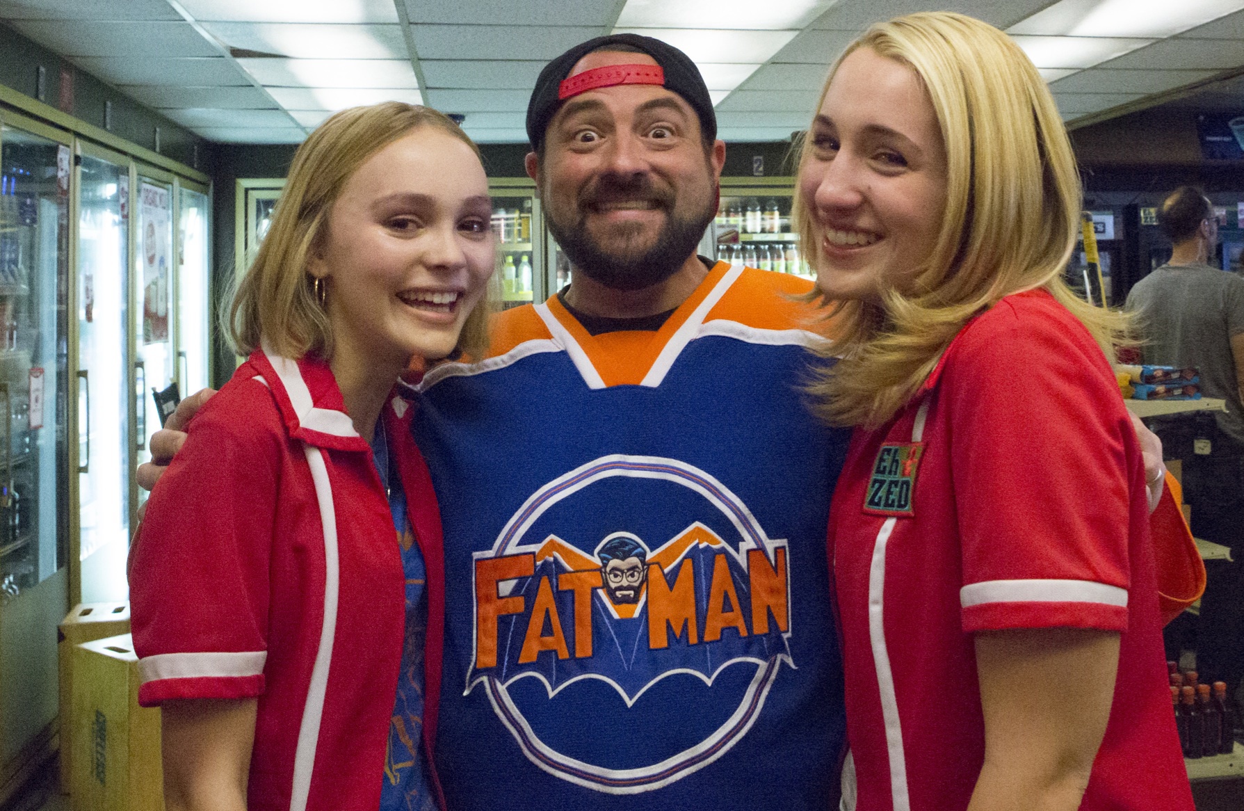 Still of Kevin Smith, Harley Quinn Smith and Lily-Rose Melody Depp in Yoga Hosers (2015)