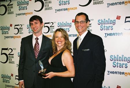 Ryan Young, Suli Holum, T. Ryder Smith, winners Drama Desk award, Outstanding Ensemble Cast, 