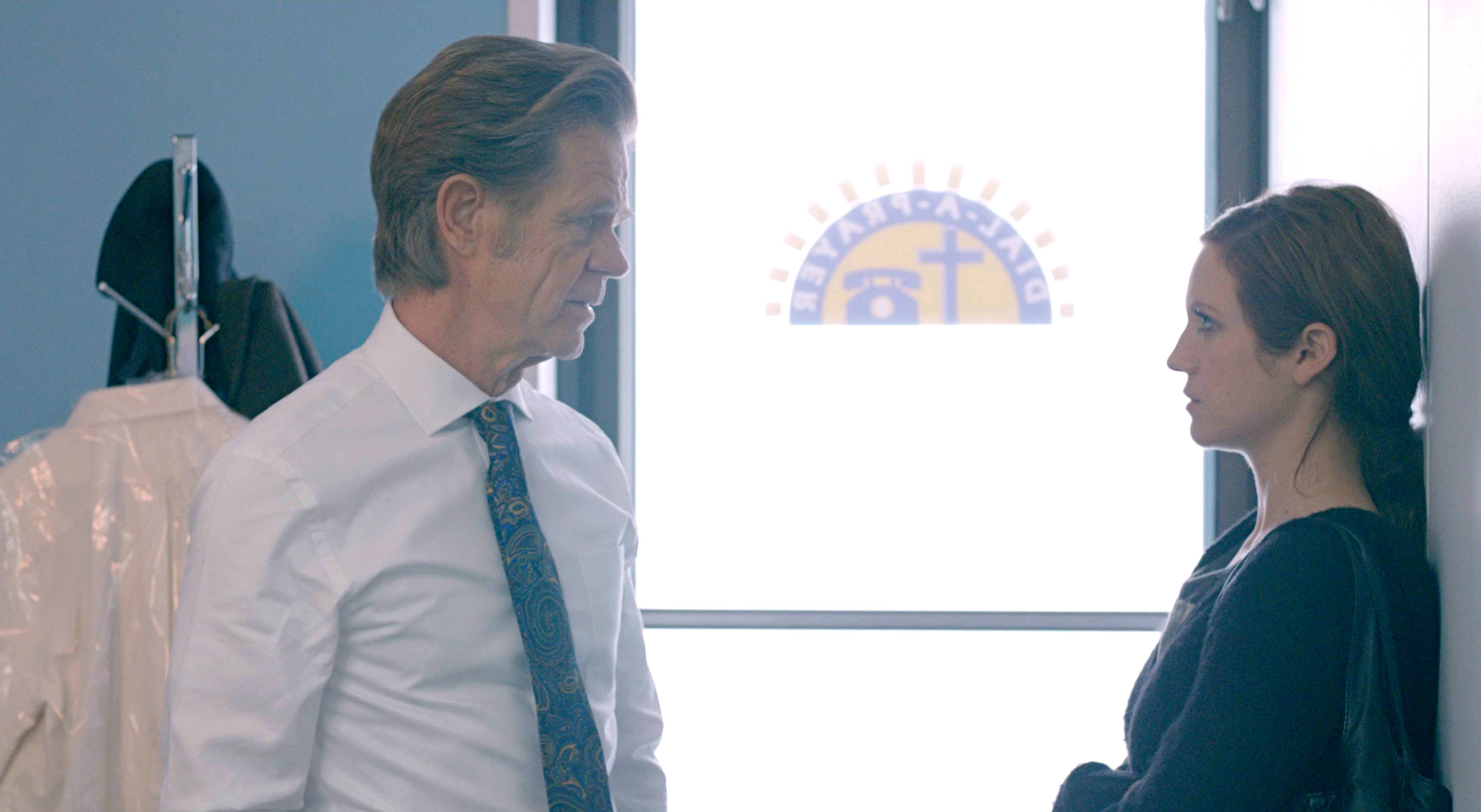 Still of William H. Macy and Brittany Snow in Dial a Prayer (2015)