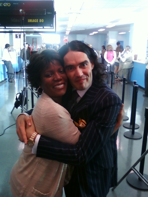 Me and Russell Brand on the set of Arthur