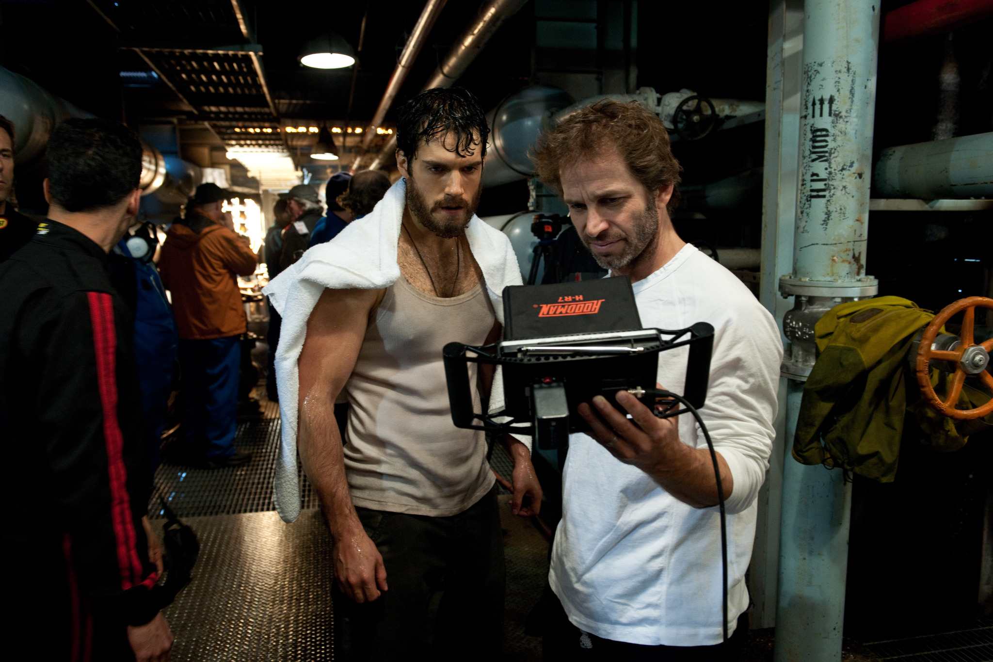 Henry Cavill and Zack Snyder in Zmogus is plieno (2013)