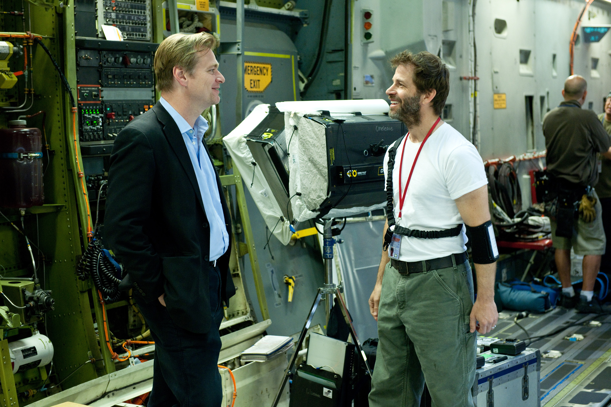 Christopher Nolan and Zack Snyder in Zmogus is plieno (2013)