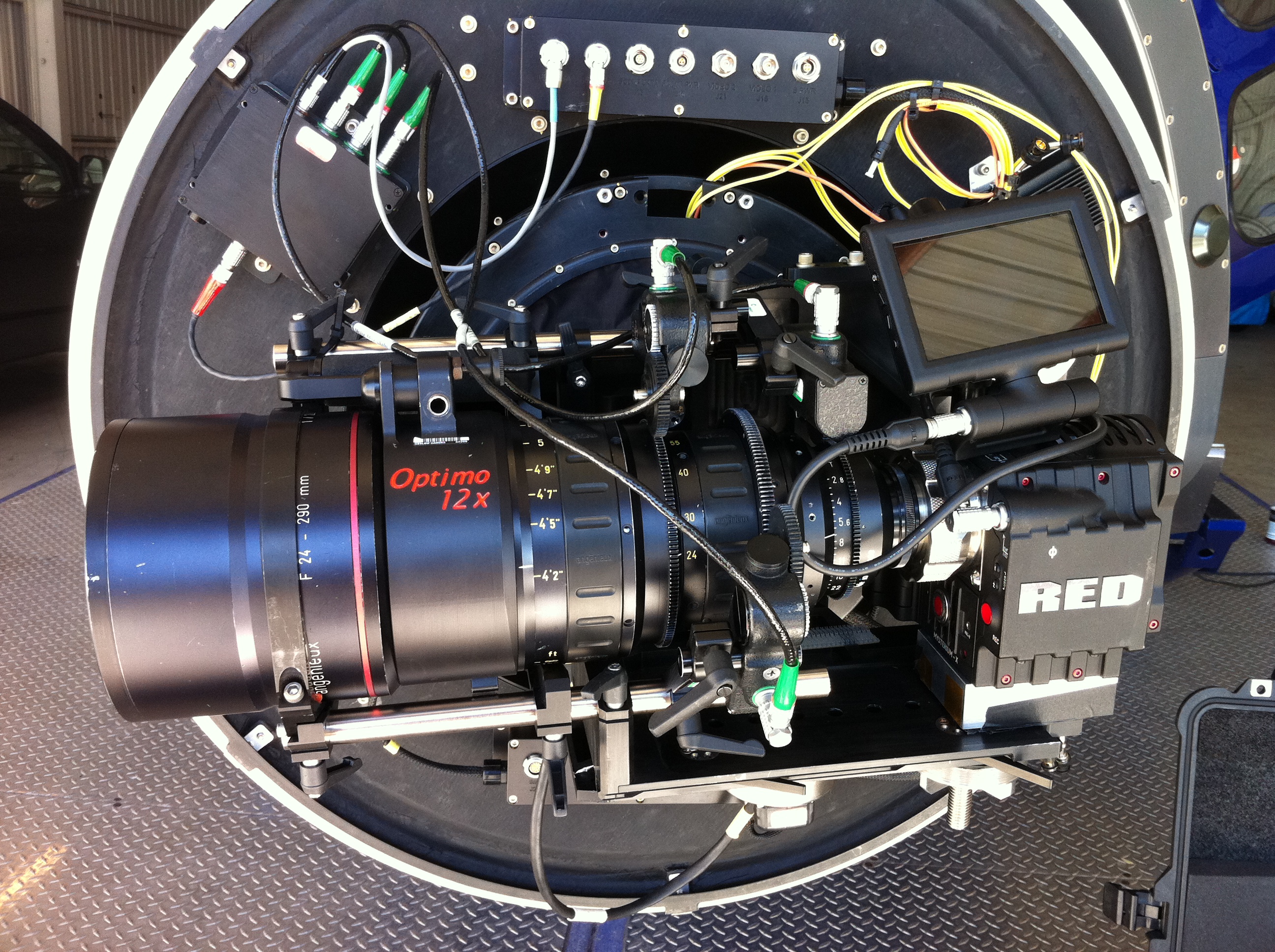 First Aerial Test Shoot for RED demo Reel @ NAB 2011, Epic 5 K camera on the Eclipse Aerial System, with the Optimo 12-1. lens. Demo reel available at RED, Pictorvision, or AerialDP.com