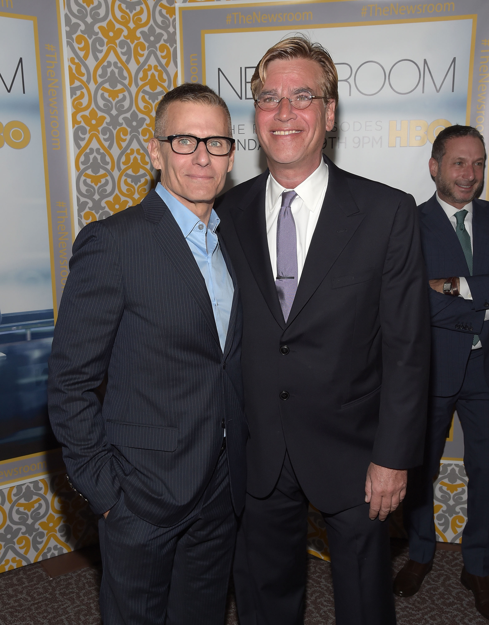 Aaron Sorkin and Michael Lombardo at event of The Newsroom (2012)