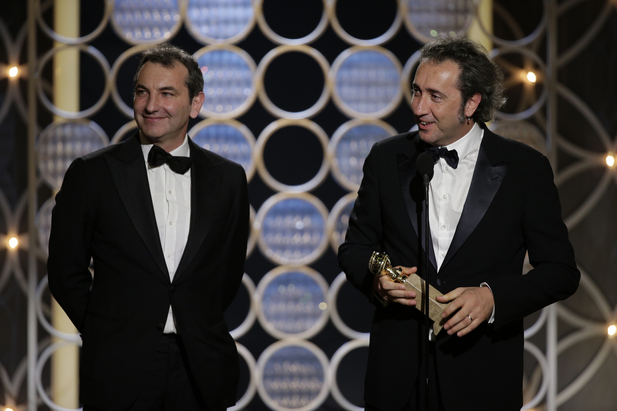 Nicola Giuliano and Paolo Sorrentino at event of 71st Golden Globe Awards (2014)