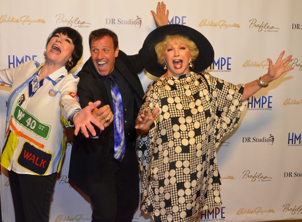 Stephen Sorrentino with friends Joanne Worley and Ruta Lee at Debbie Reynolds Auction Red carpet.