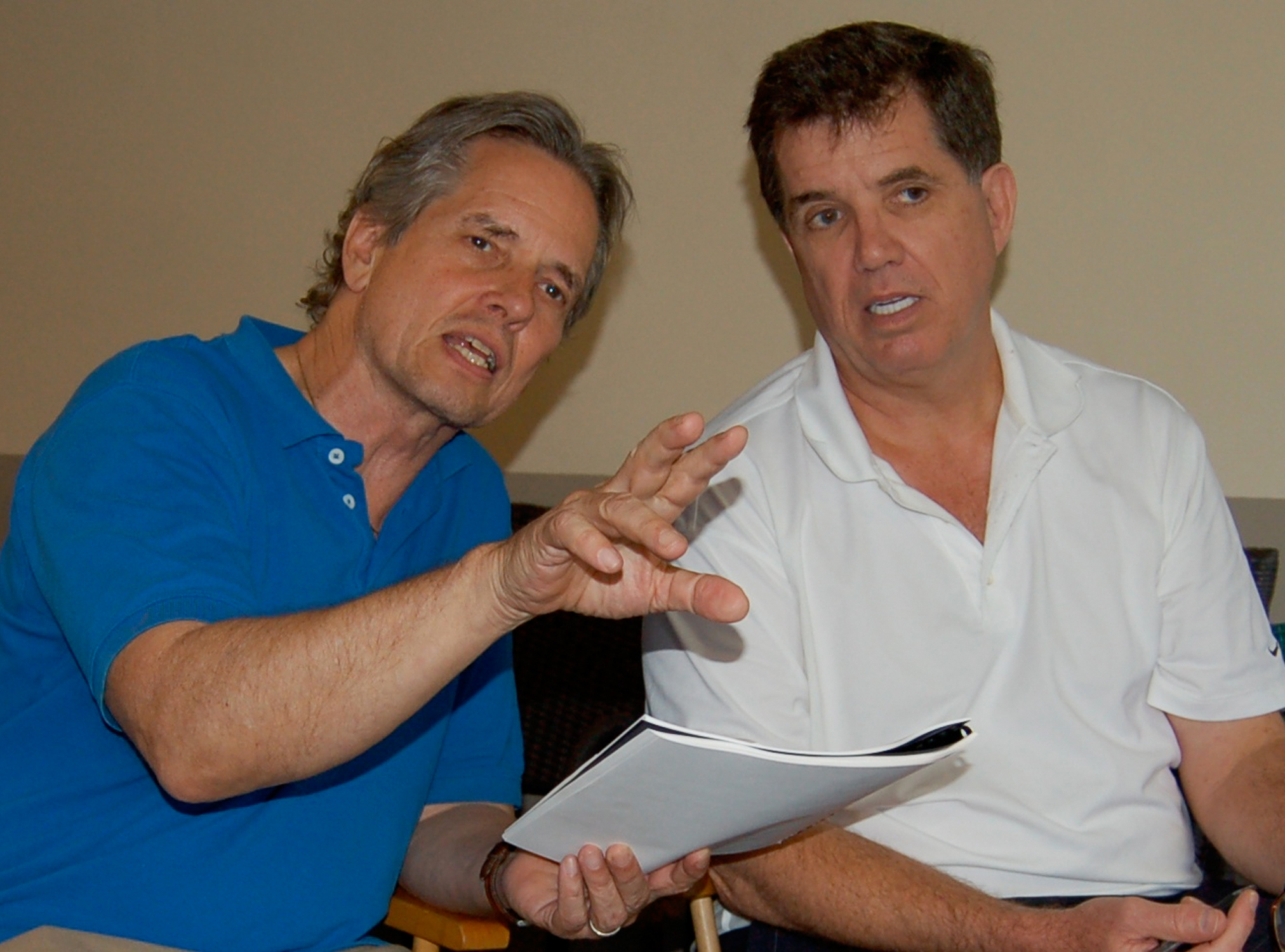 Mark Travis and Frank South in rehearsal for 