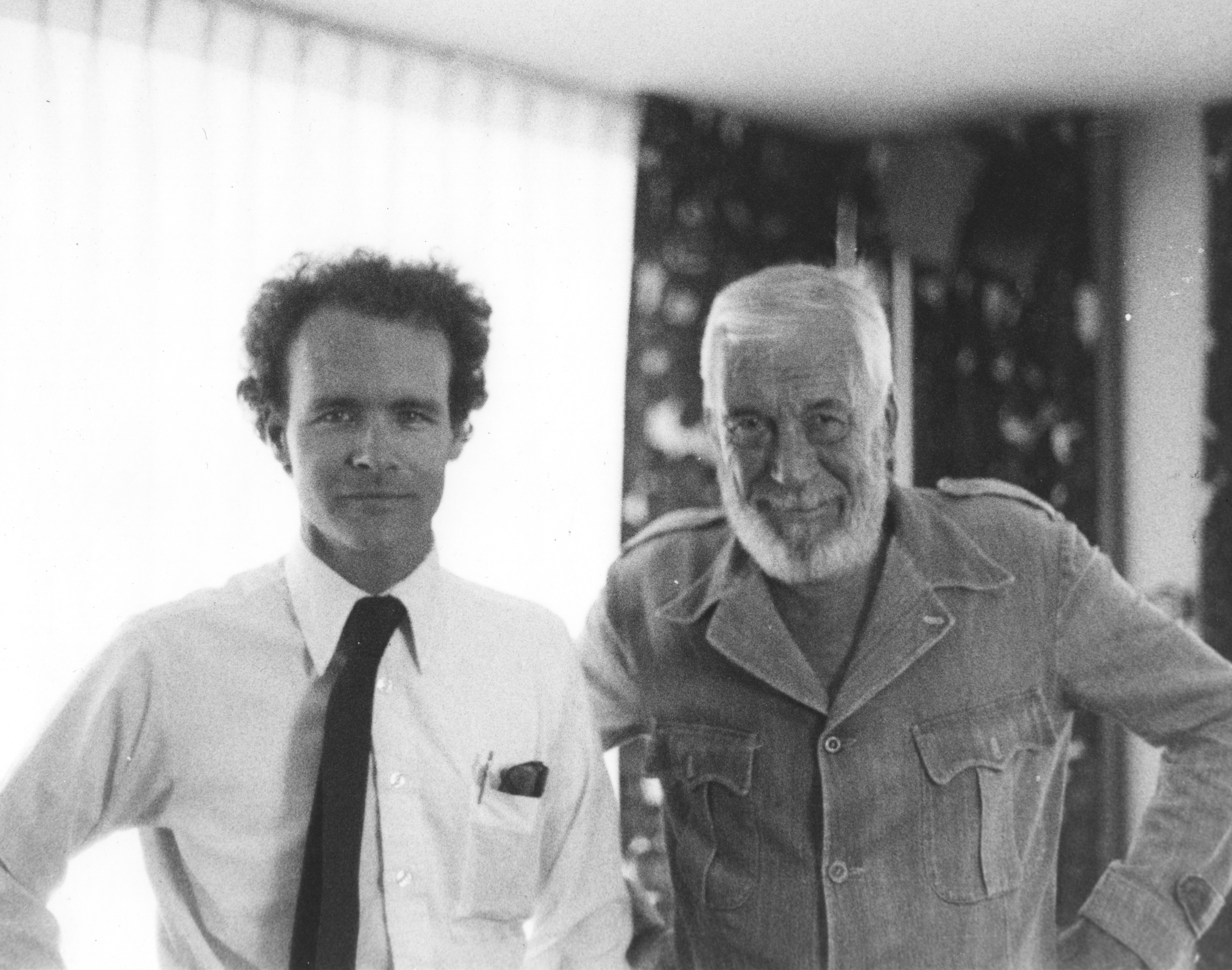 Director Ross Spears with John Huston after filming an interview for AGEE.