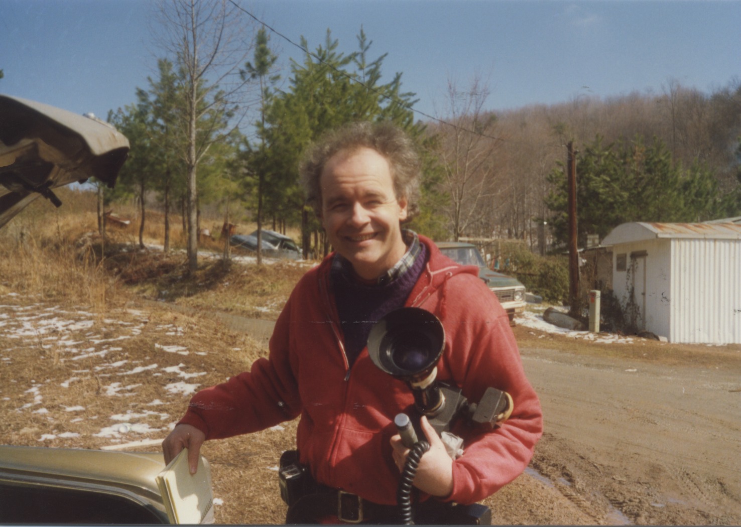 Director and Cinematographer Ross Spears shooting at the home of Obea and Alice Glass, for the film TO RENDER A LIFE, 1990