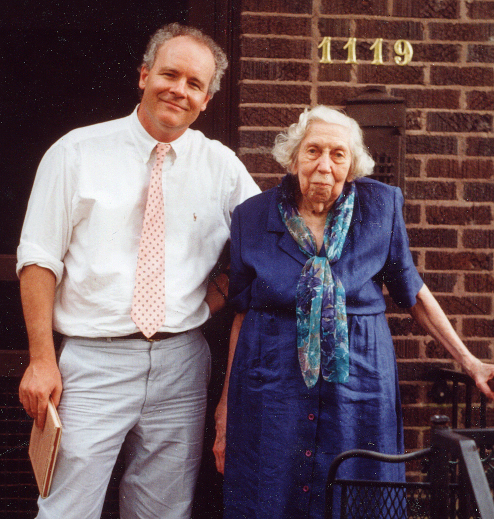 Director Ross Spears and writer Eudora Welty at Ms. Welty's home in Jackson, MS during the filming of Tell About the South in 1992.