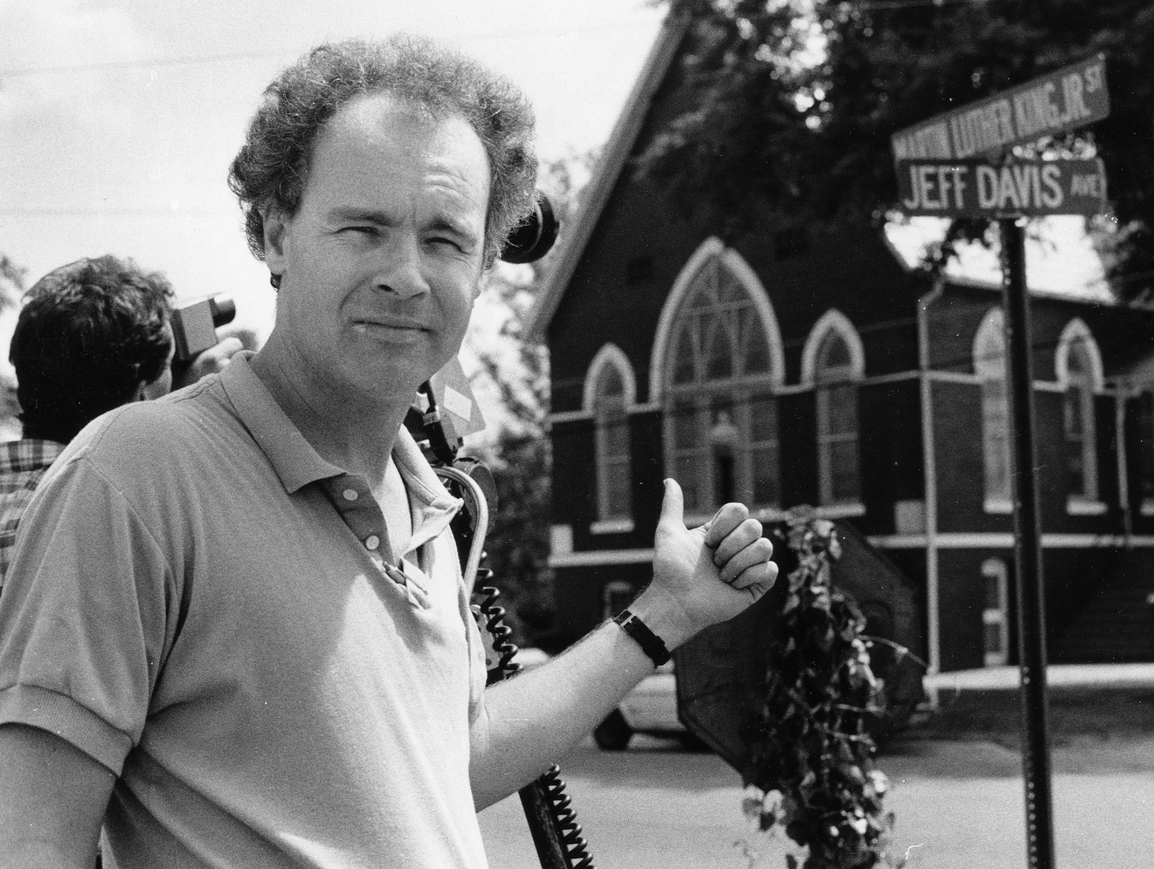 Director Ross Spears in Selma, AL shooting for the film LONG SHADOWS in 1986.