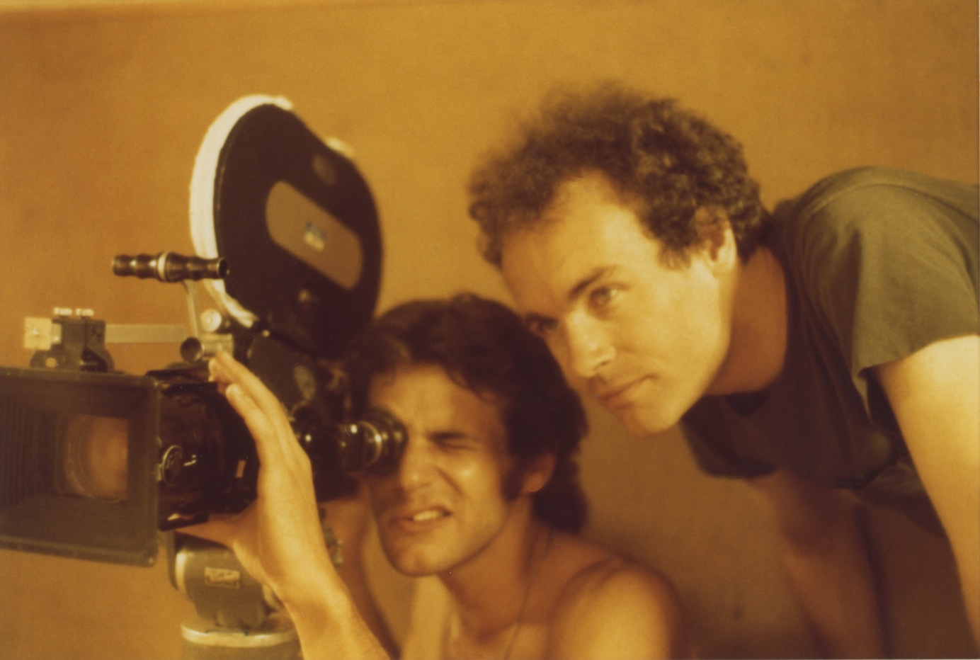 Director Ross Spears and Cinematographer Anthony Forma during the filming of The Electric Valley, 1982