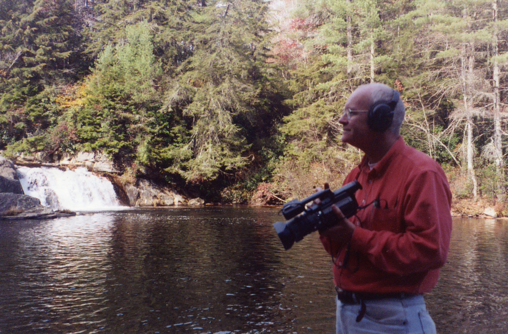 Director Ross Spears filming for APPALACHIA: A HISTORY OF MOUNTAINS AND PEOPLE in 2006.