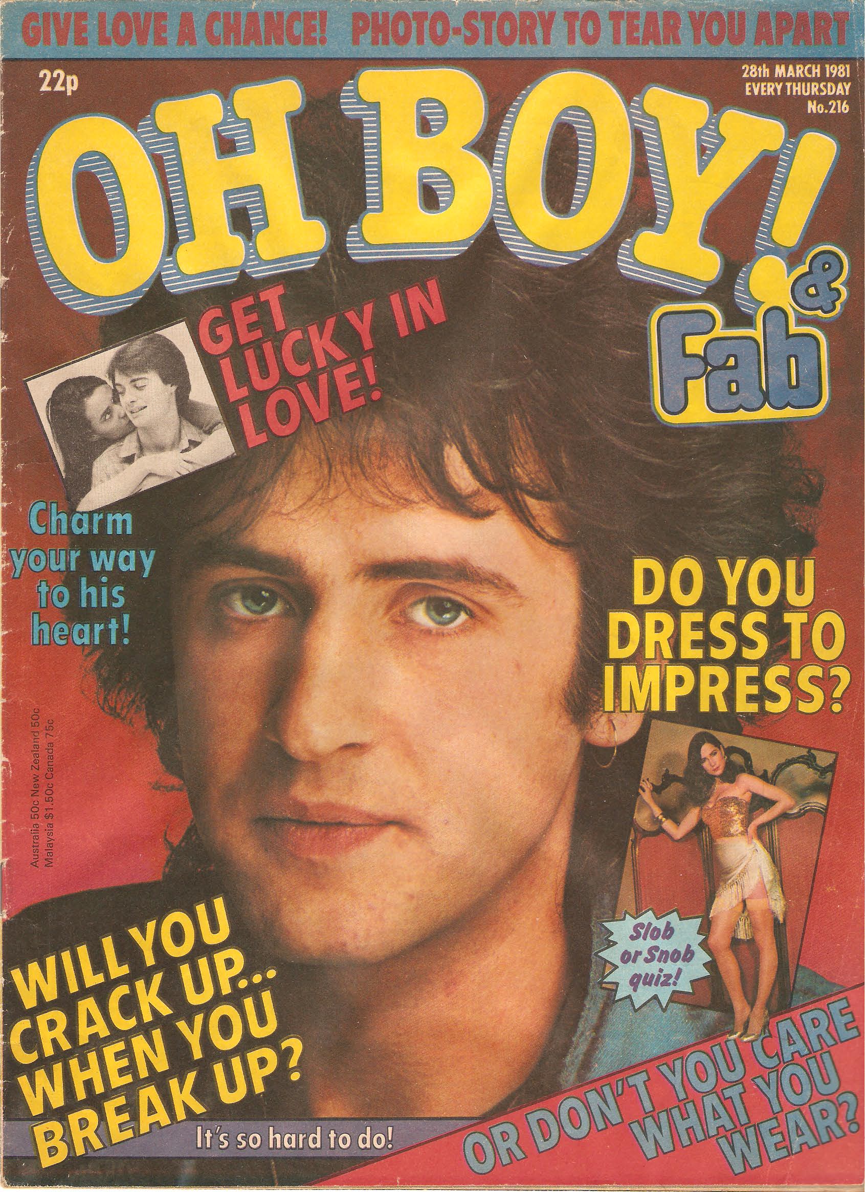 David on Front Cover When he was 17