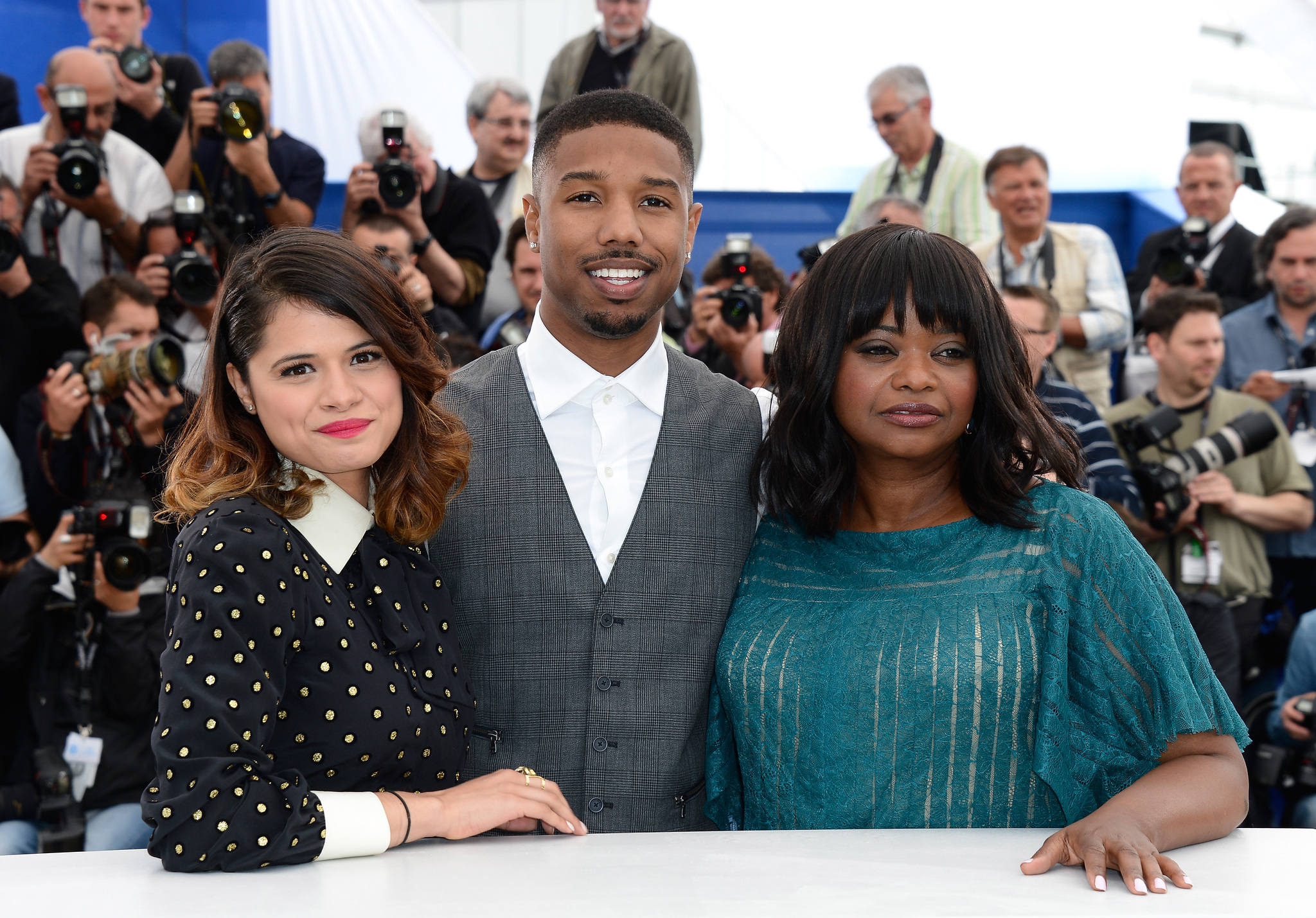 Melonie Diaz, Michael B. Jordan and Octavia Spencer at event of Fruitvale Station (2013)