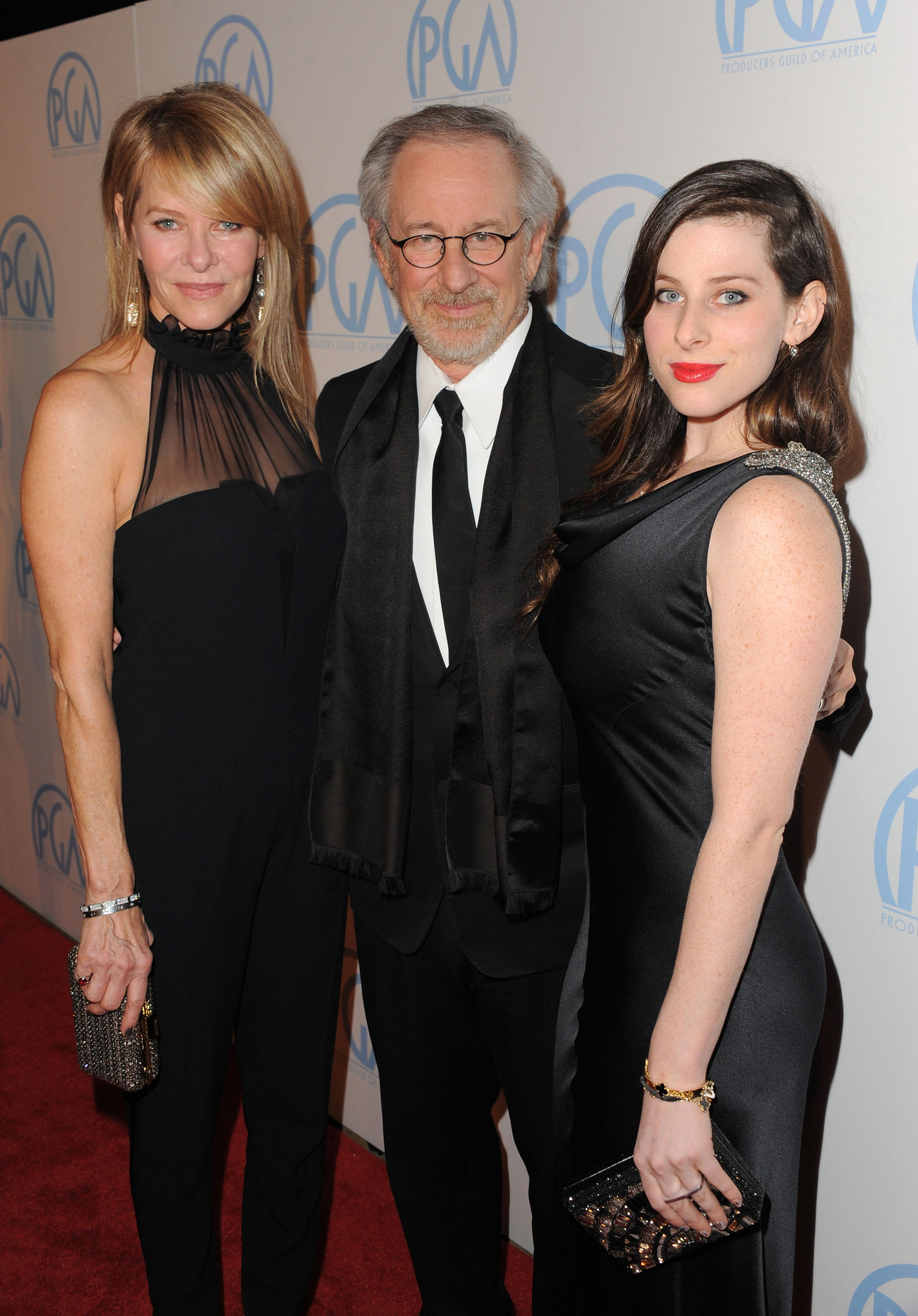 Steven Spielberg, Kate Capshaw and Sasha Spielberg
