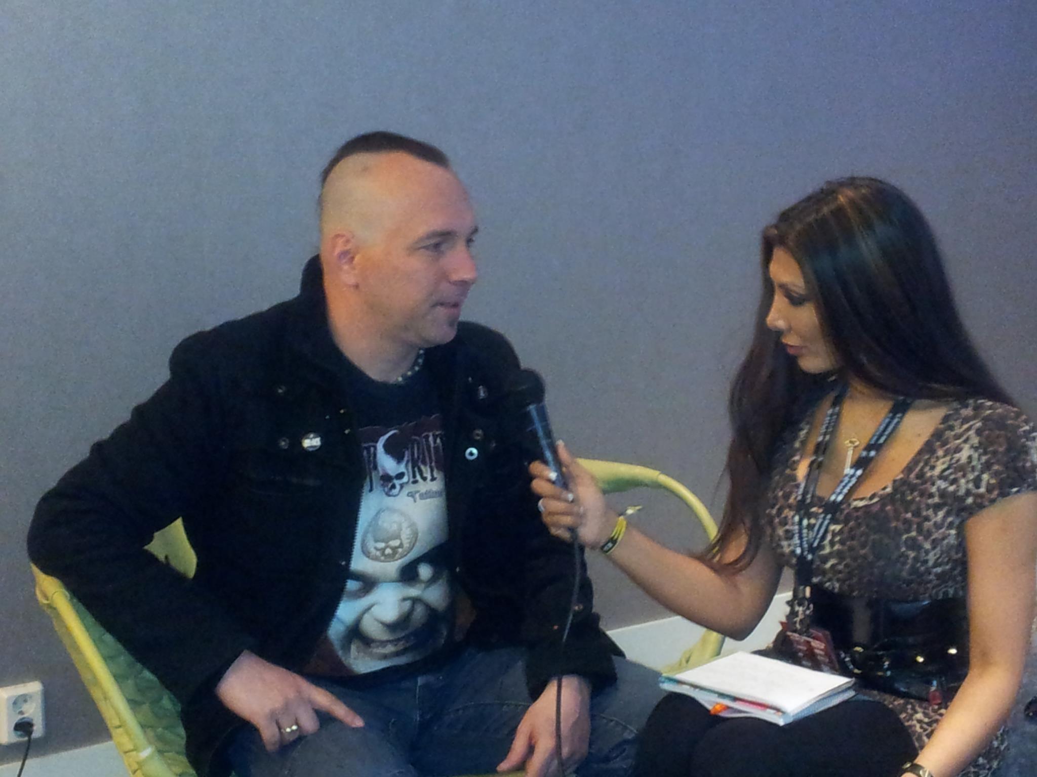 Jasmin interviewing Atila of Mayhem for Inferno Tv