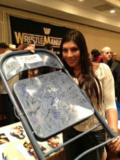 Jasmin at the wrestlefest convention 2012 where she had a huge turn out for a signing