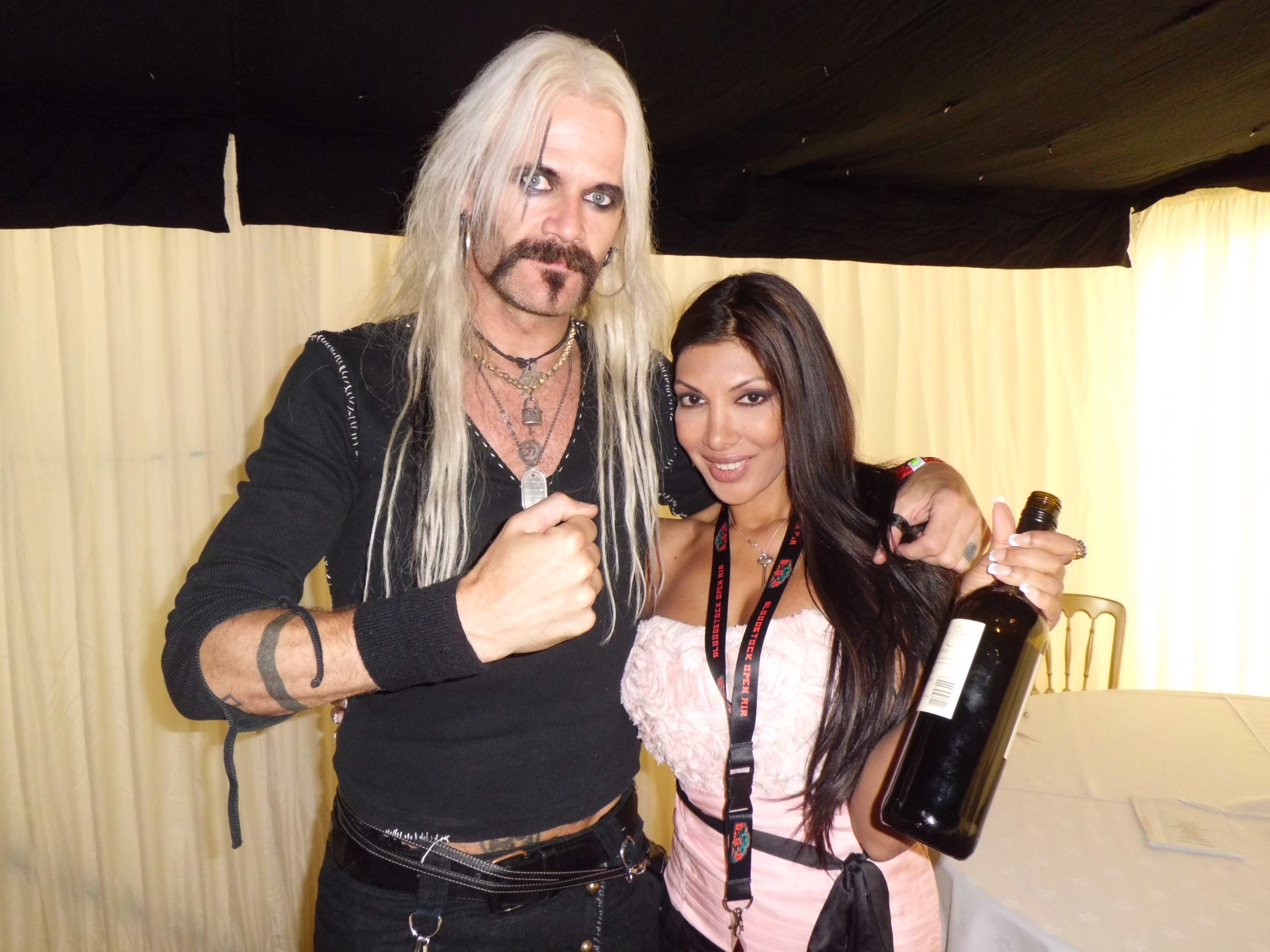 jasmin relaxing after the interview with scandic drum legend Snowy Shaw (Dream Evil, ex king diamond)