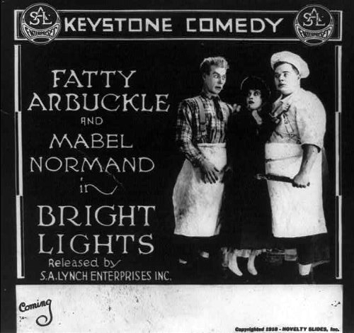 Roscoe 'Fatty' Arbuckle, Mabel Normand and Al St. John in Bright Lights (1916)