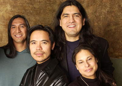 Evan Adams, Sherman Alexie, Michelle St. John and Gene Tagaban at event of The Business of Fancydancing (2002)