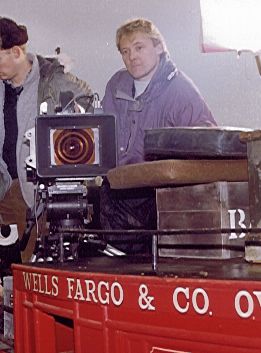 Stuart directs a commercial in the wet English mud.