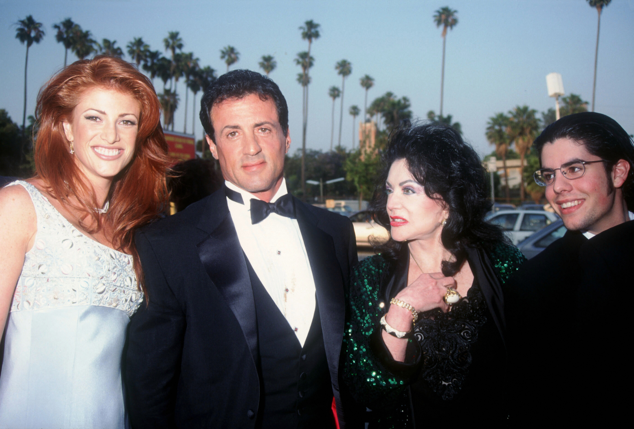 Sylvester Stallone, Angie Everhart and Sage Stallone