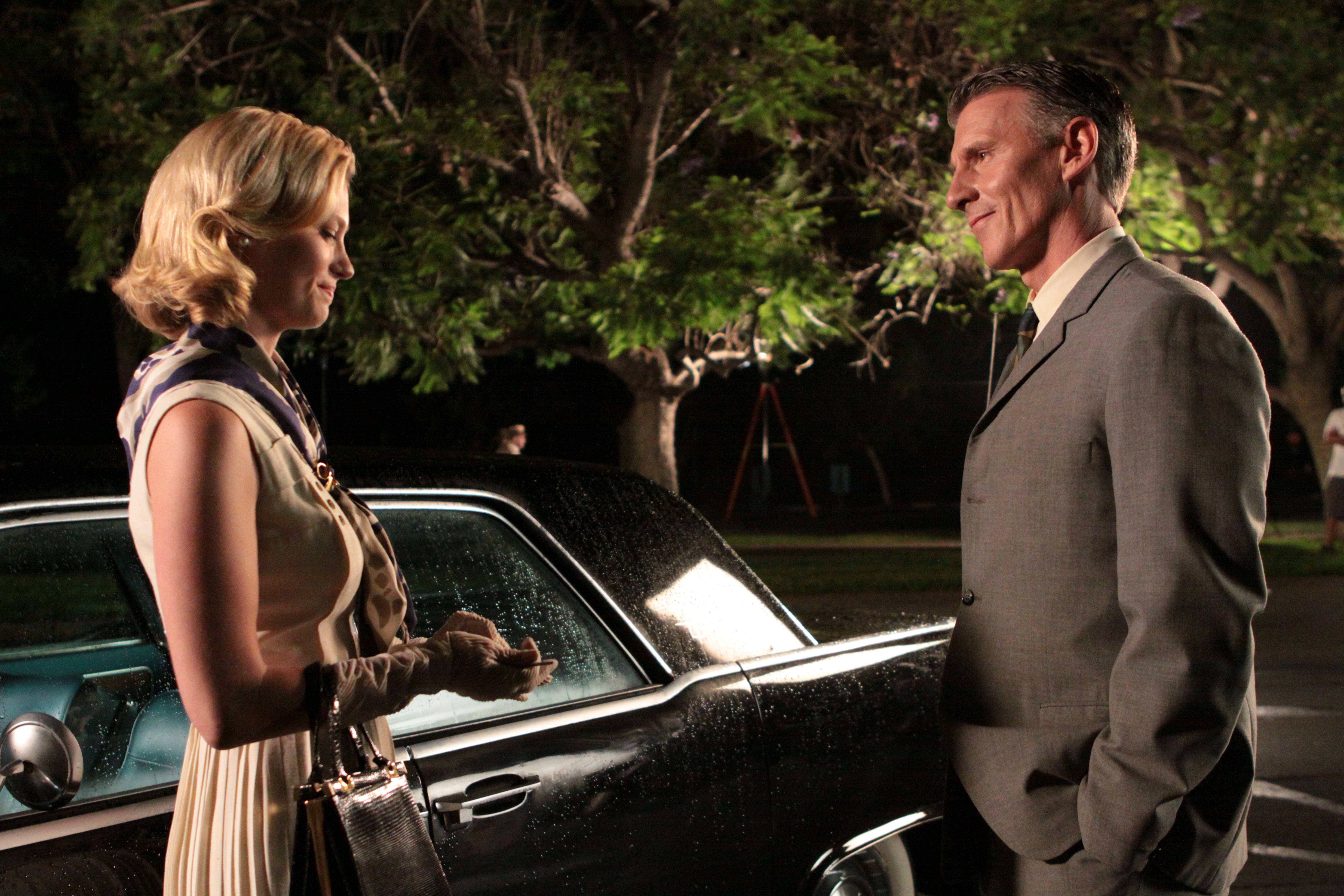 Christopher Stanley as Henry Francis and January Jones as Betty Draper. 'Mad Men' Season 3, Souvenir.