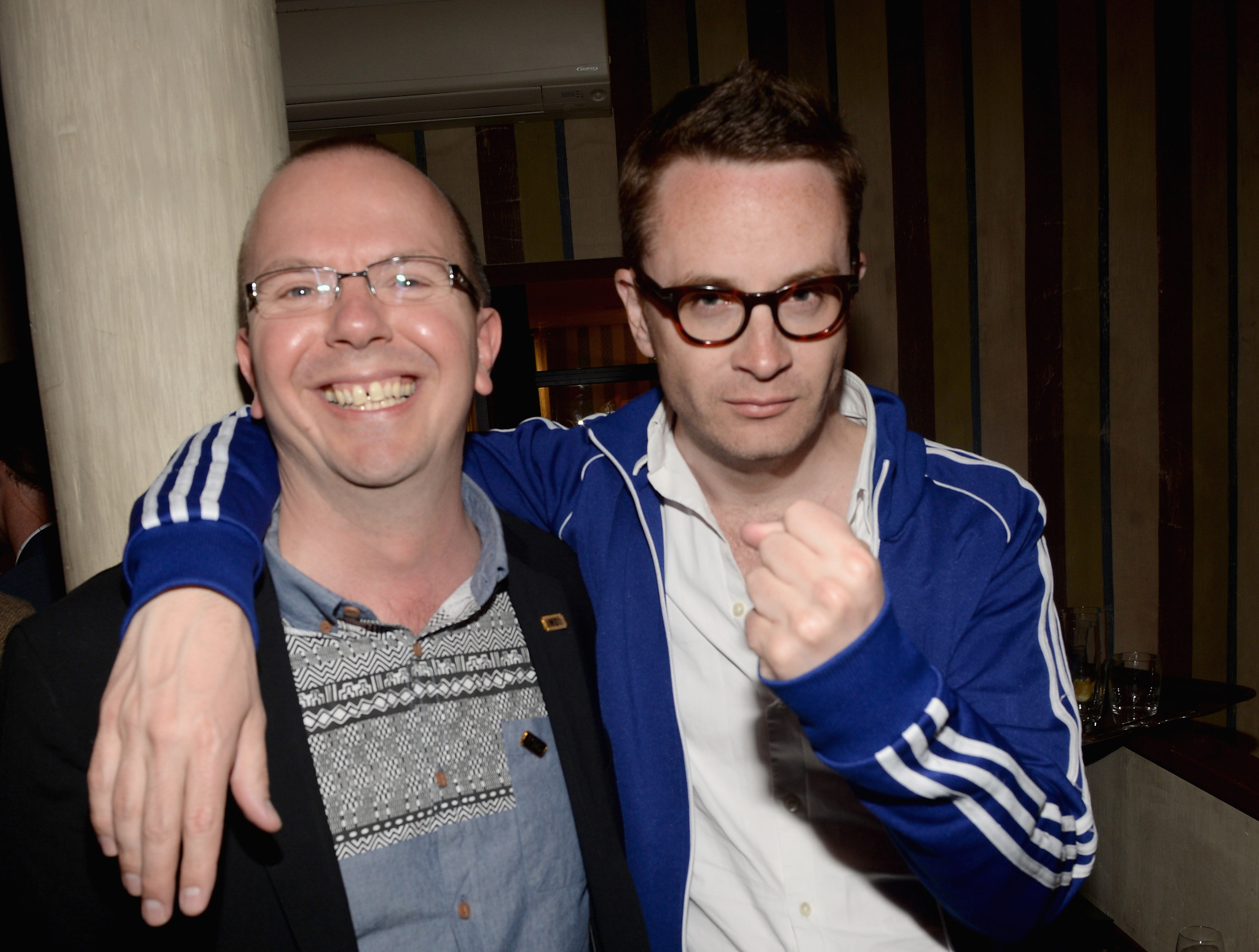 IMDb founder Col Needham and director Nicolas Winding Refn attend the IMDB's 2013 Cannes Film Festival Dinner Party during the 66th Annual Cannes Film Festival at Restaurant Mantel on May 20, 2013 in Cannes, France.