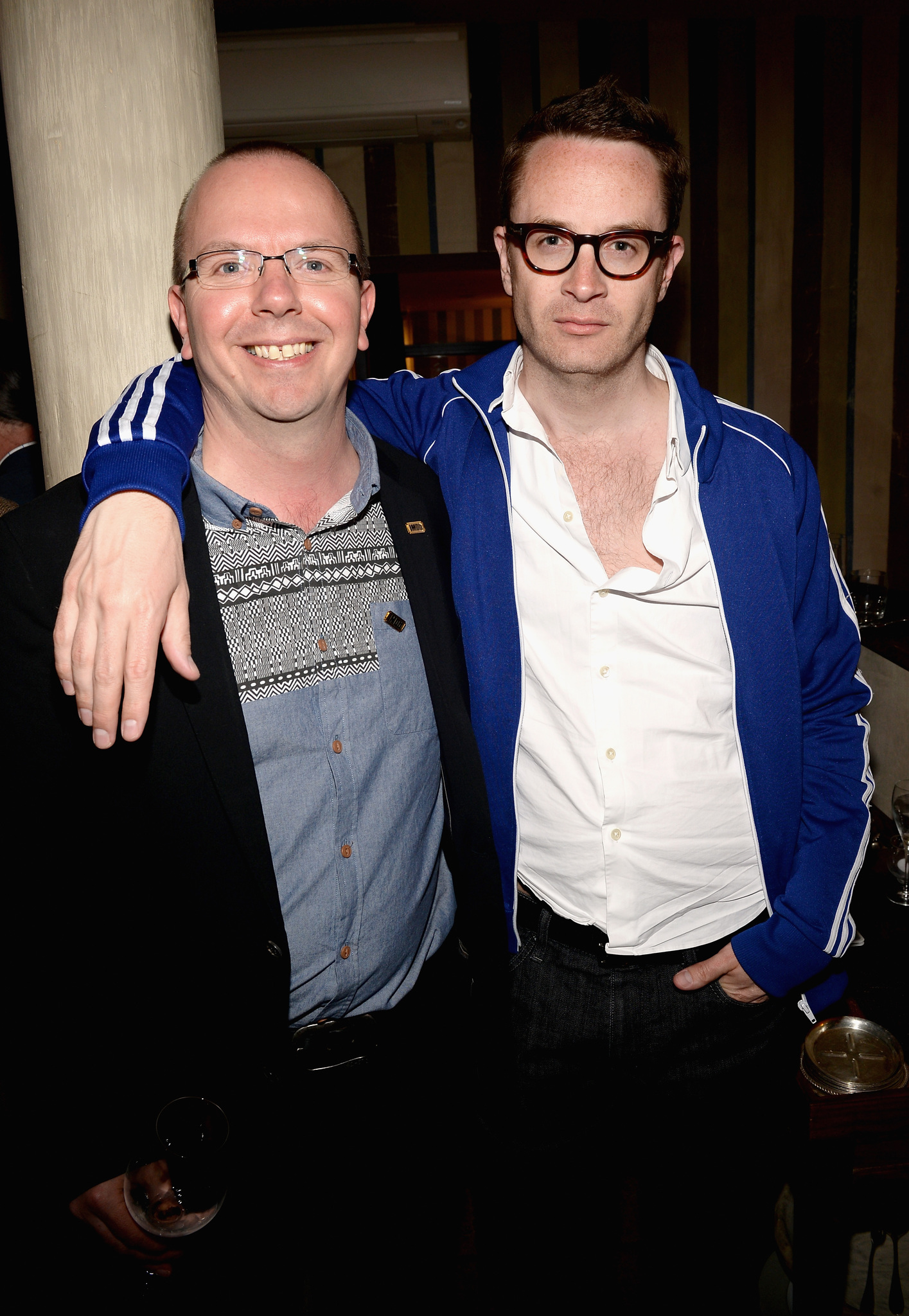 IMDb founder Col Needham and director Nicolas Winding Refn attend the IMDB's 2013 Cannes Film Festival Dinner Party during the 66th Annual Cannes Film Festival at Restaurant Mantel on May 20, 2013 in Cannes, France.