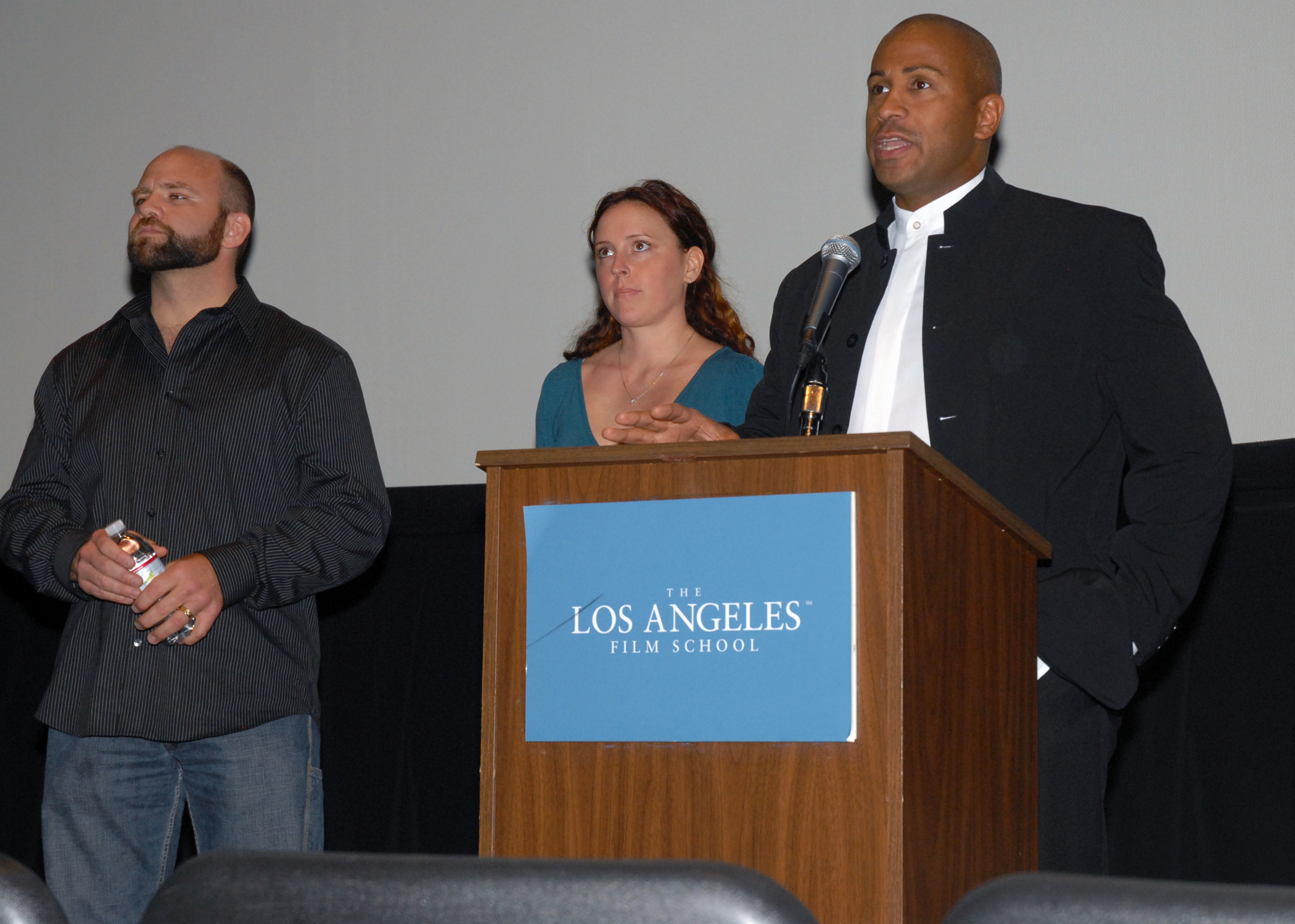 Julian introduces his film, 'Journey to Sundance' at a focus screening at the Los Angeles Film School. Associate producers Bill Jacobson and Jennifer Sorenson join him on this special night.