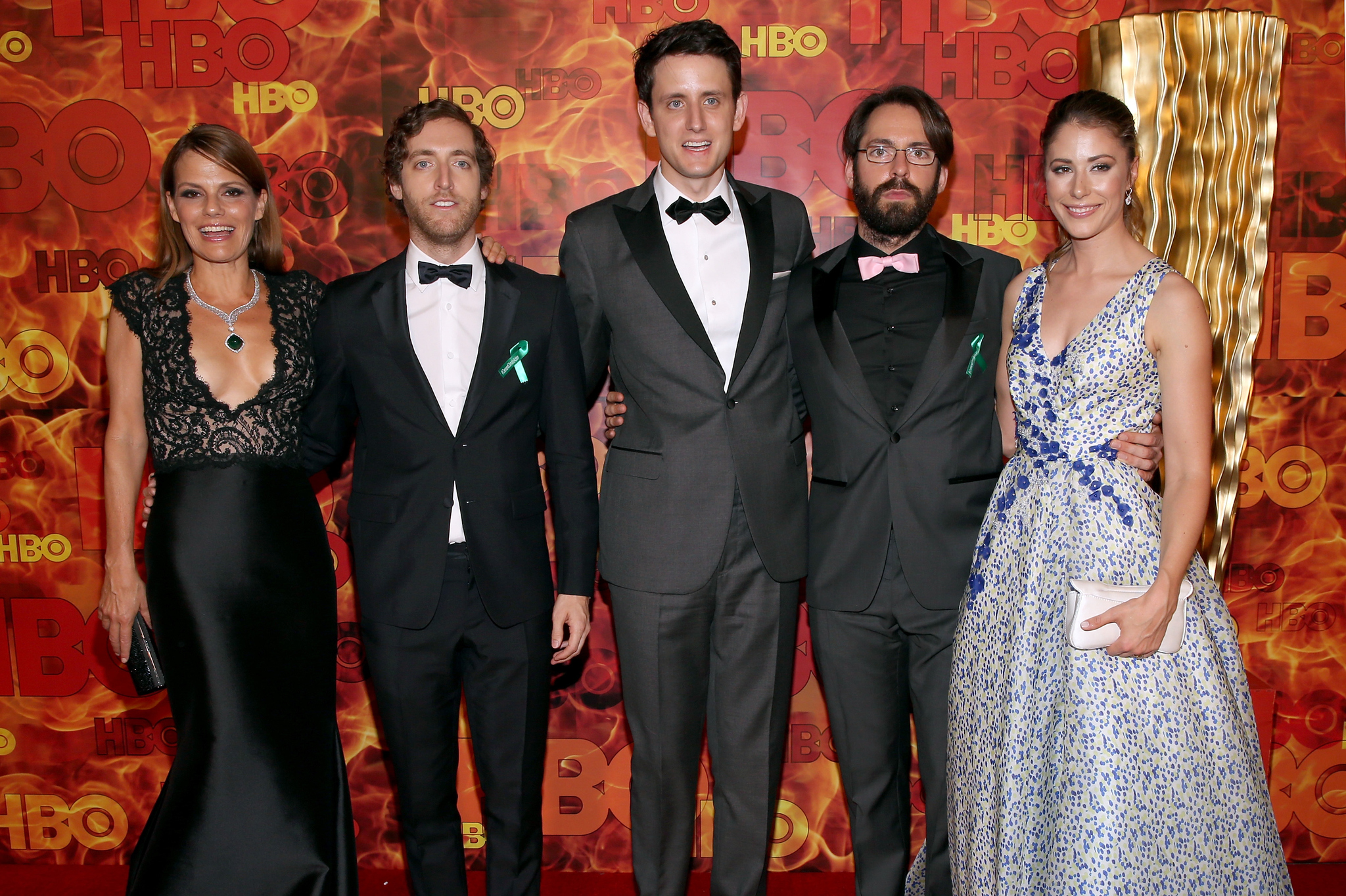 Suzanne Cryer, Martin Starr, Amanda Crew, Zach Woods and Thomas Middleditch at event of The 67th Primetime Emmy Awards (2015)