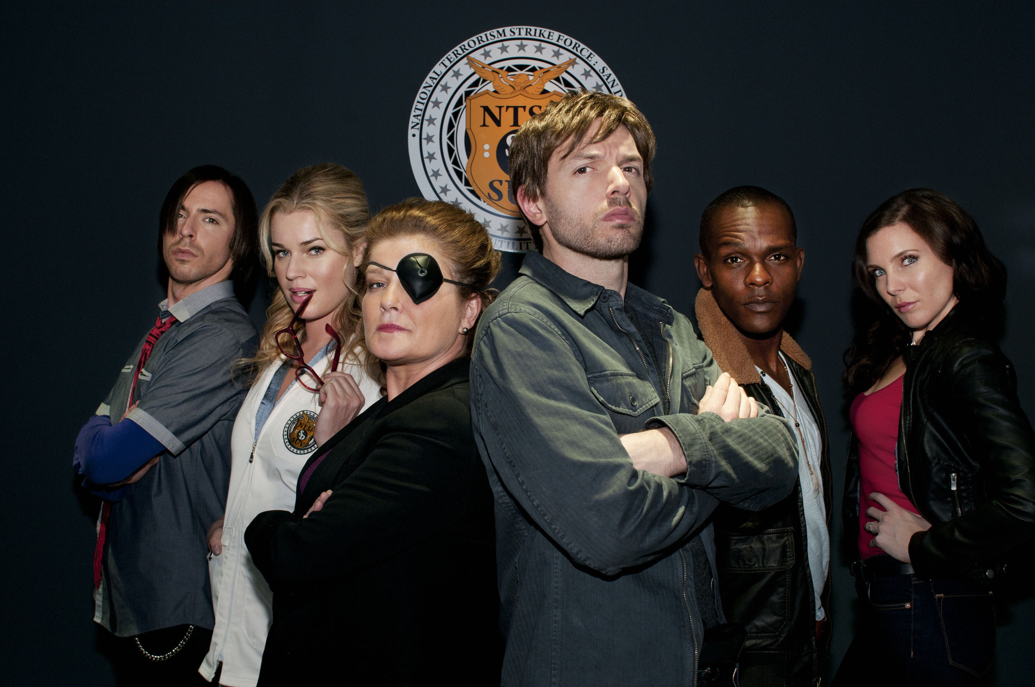 Still of Kate Mulgrew, Rebecca Romijn, Martin Starr, Paul Scheer, Brandon Johnson and June Diane Raphael in NTSF:SD:SUV (2011)