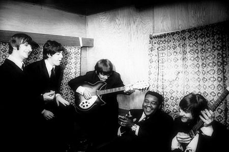 The Beatles (Ringo Starr, Paul McCartney, George Harrison, & John Lennon with Fats Domino), c. 1964