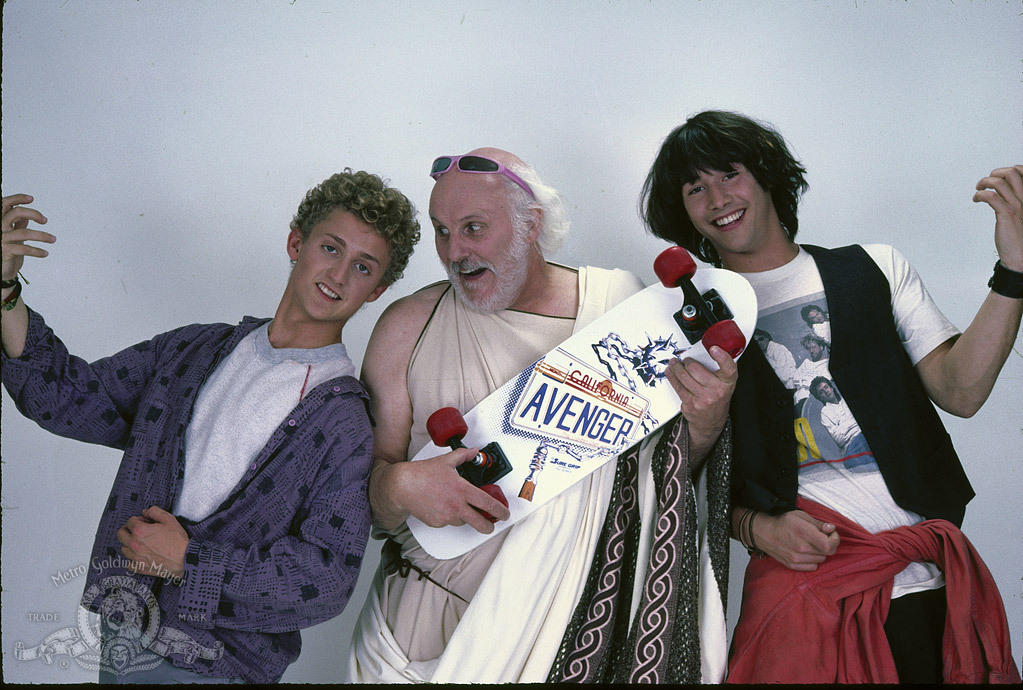 Still of Keanu Reeves, Tony Steedman and Alex Winter in Bill & Ted's Excellent Adventure (1989)