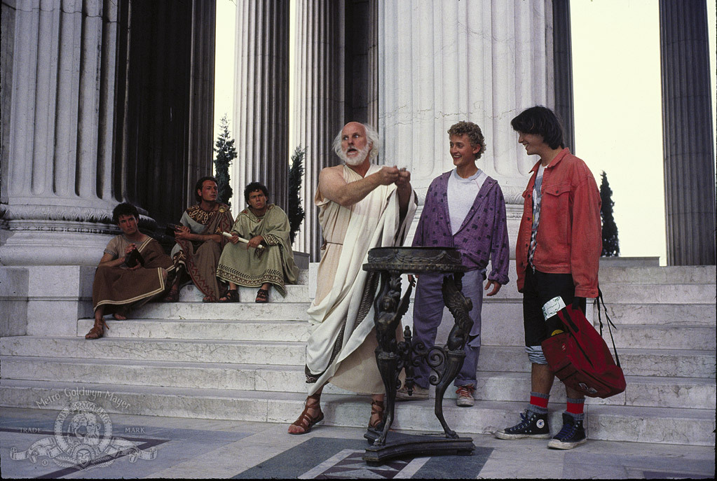 Still of Keanu Reeves, Tony Steedman and Alex Winter in Bill & Ted's Excellent Adventure (1989)