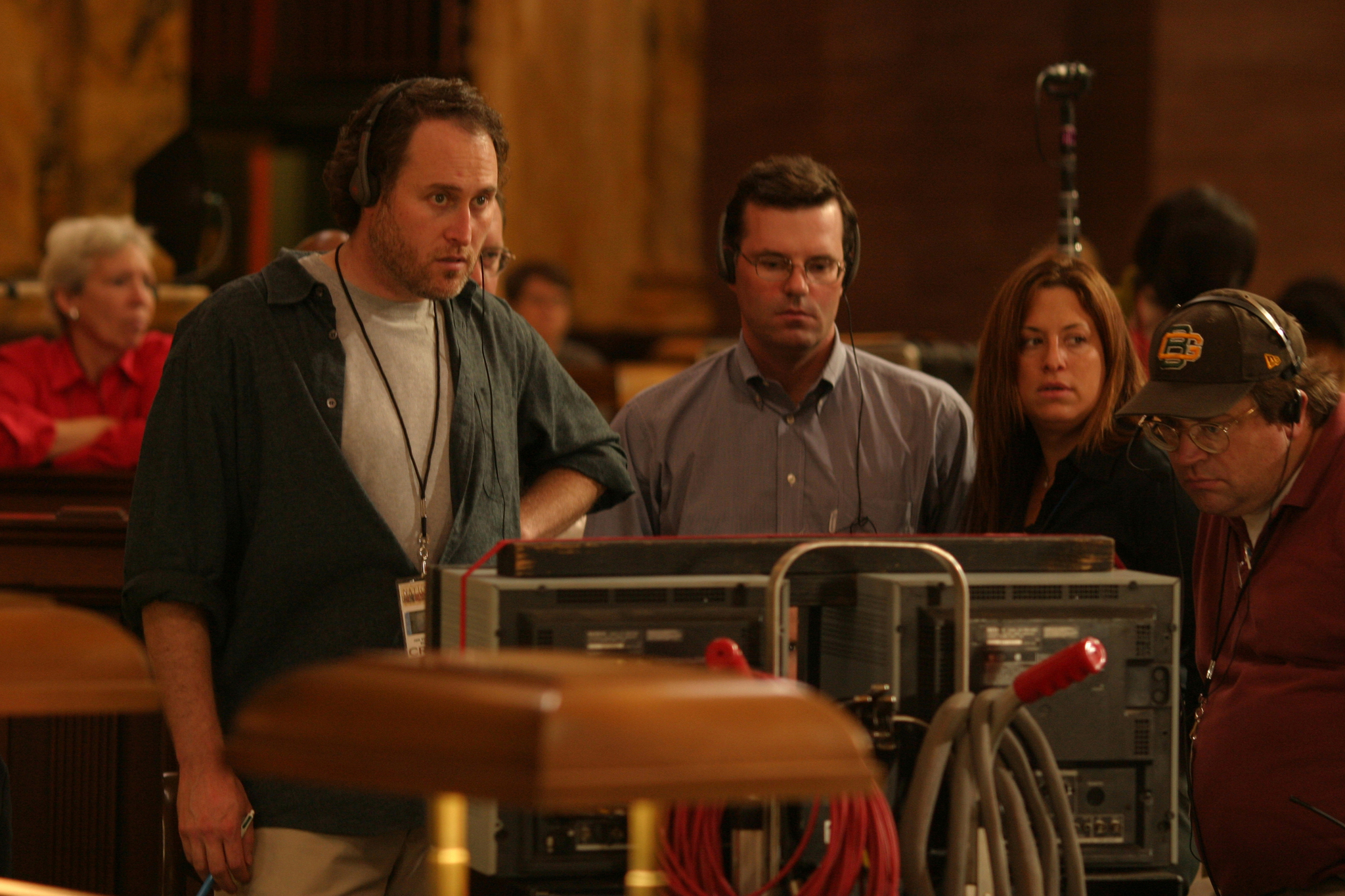 Still of Jon Turteltaub, Geoffrey Hansen, Chad Oman and Christina Steinberg in National Treasure (2004)