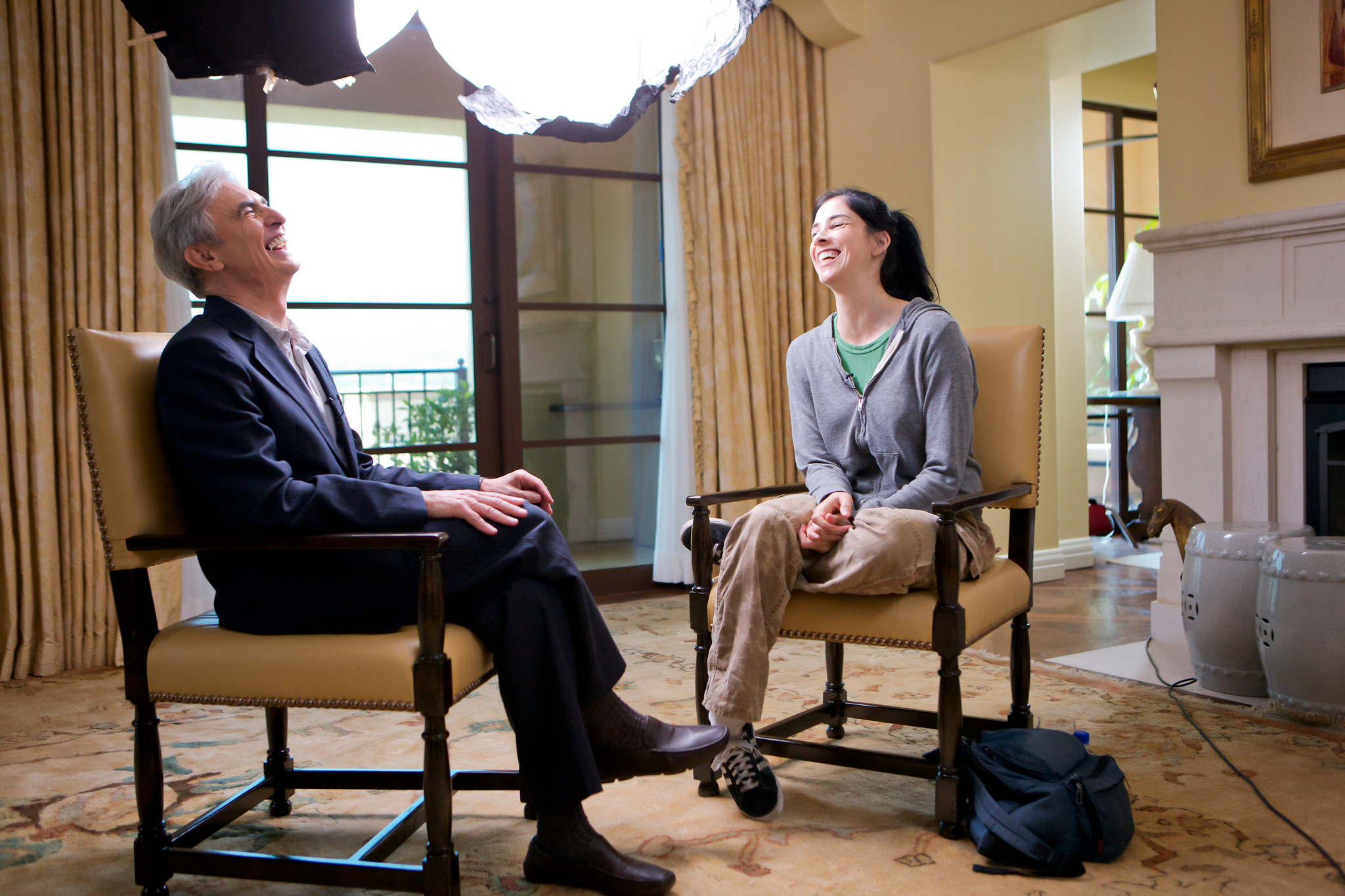 Still of Sarah Silverman and David Steinberg in Inside Comedy (2012)