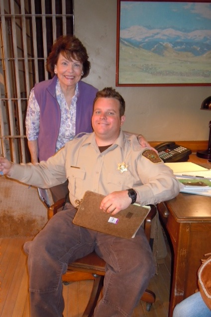 On the set of LONGMIRE with actor Adam Bartley.